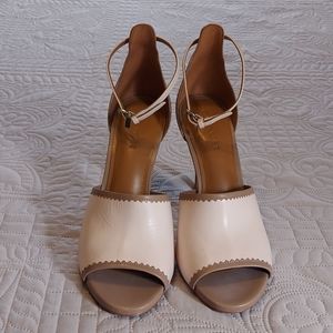Tan and white coach heels size 11